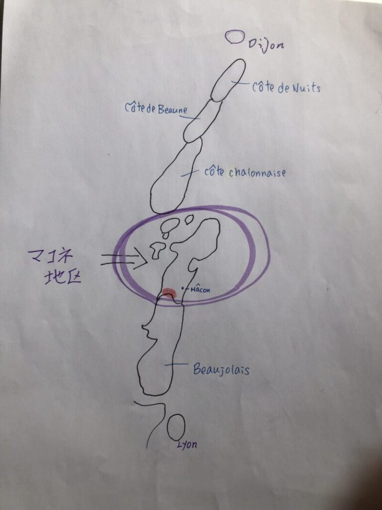 マコネ地区の地図